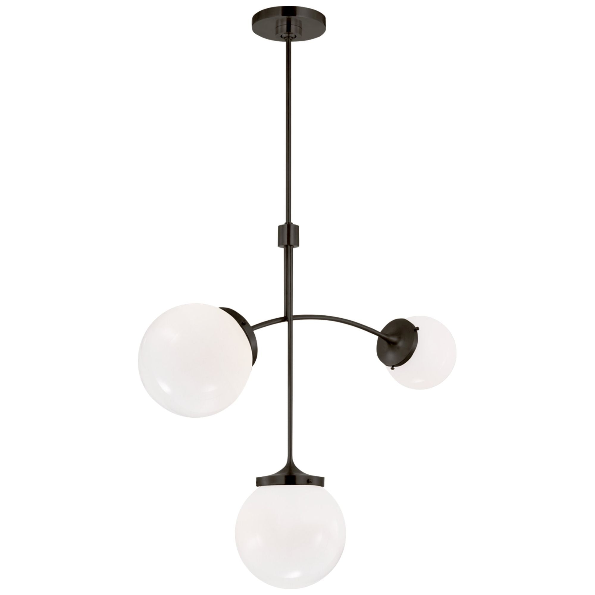 kate spade new york Prescott Small Chandelier in Bronze with White Glass