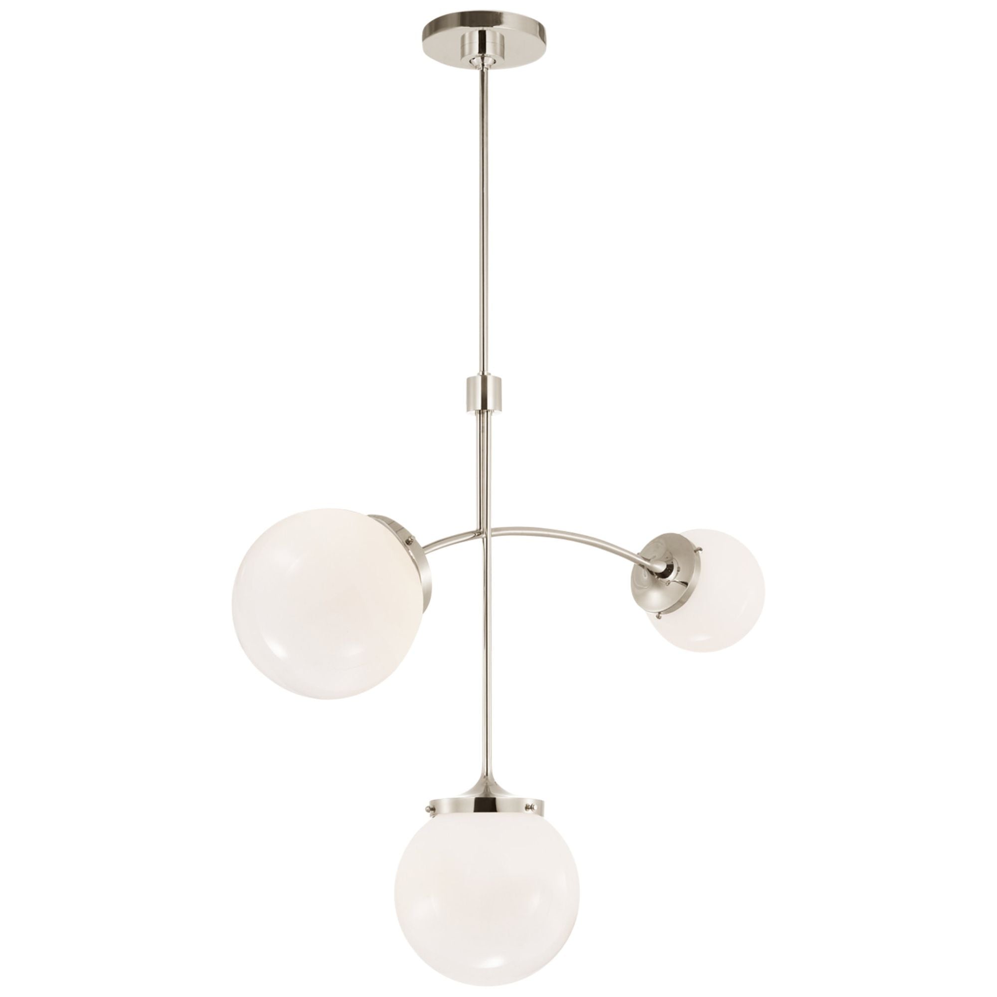 kate spade new york Prescott Small Chandelier in Polished Nickel with White Glass