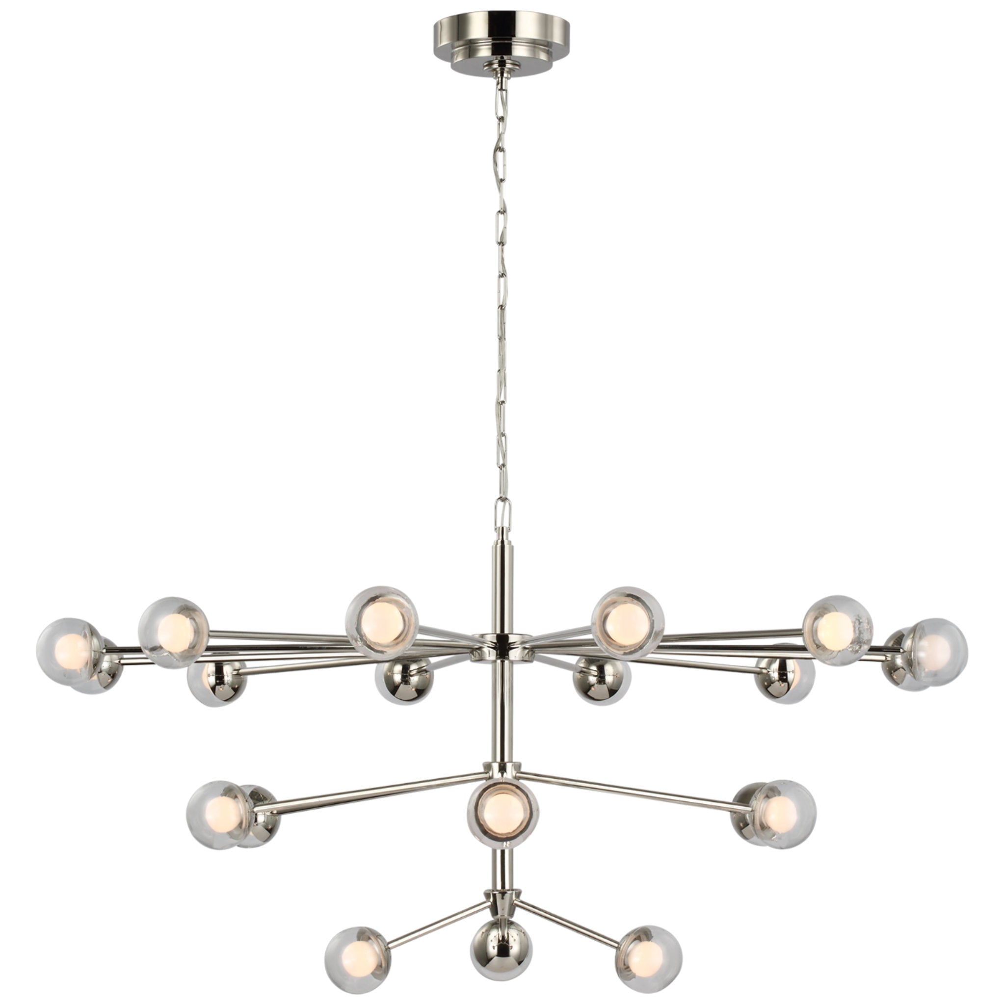 kate spade new york Alloway Large Chandelier in Polished Nickel with Clear Glass