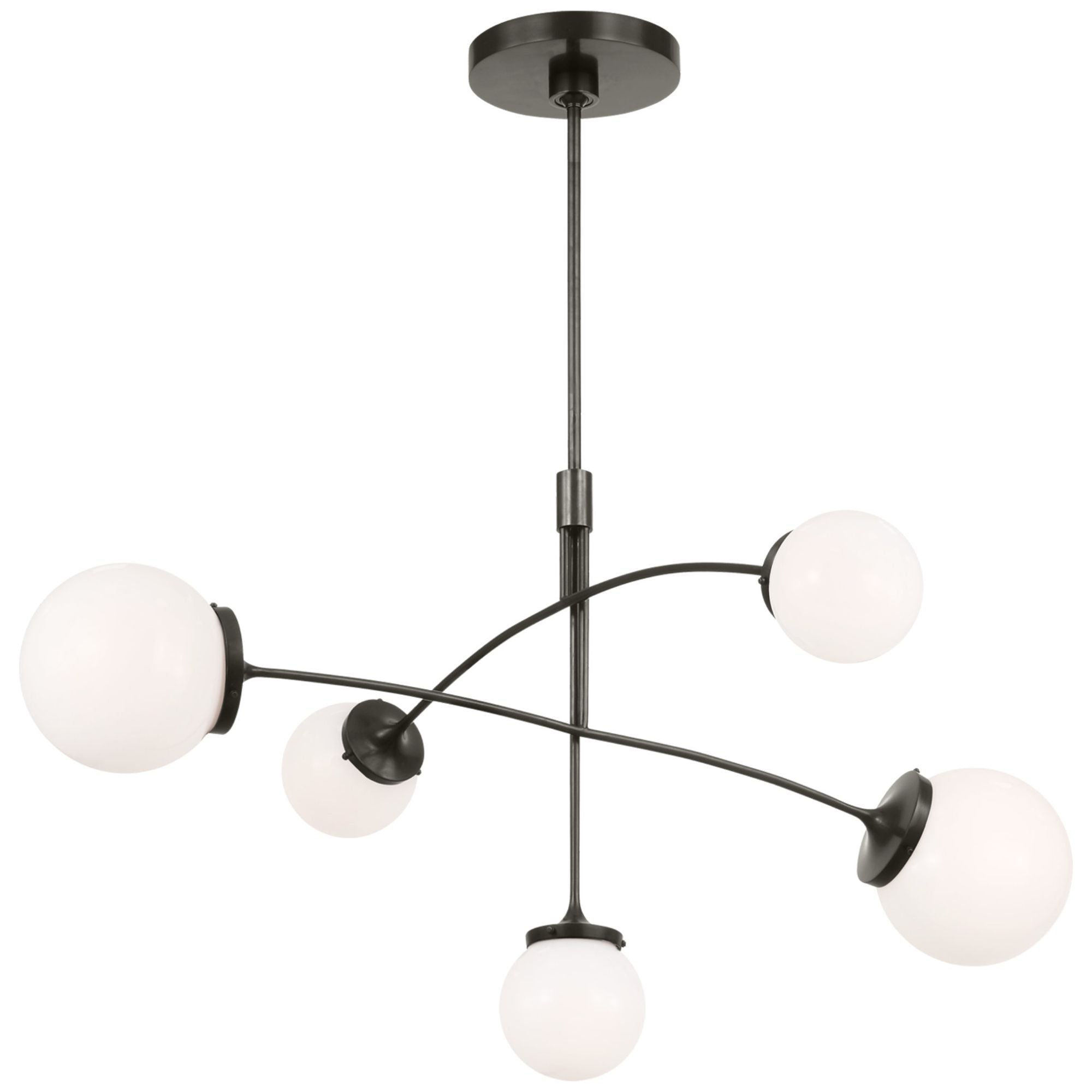 kate spade new york Prescott Medium Mobile Chandelier  in Bronze with White Glass Ceiling Light W40"