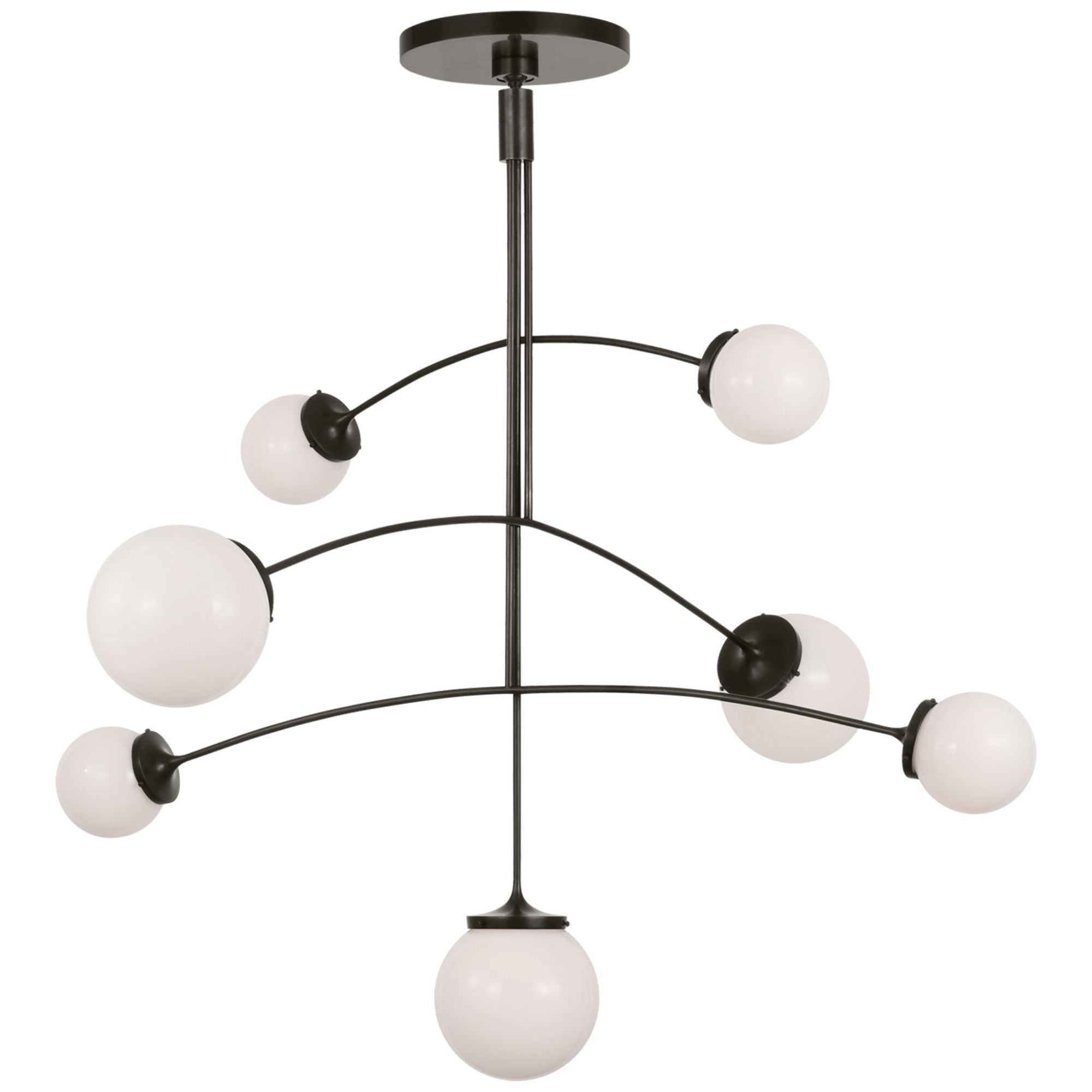 kate spade new york Prescott Large Mobile Chandelier in Bronze with White Glass