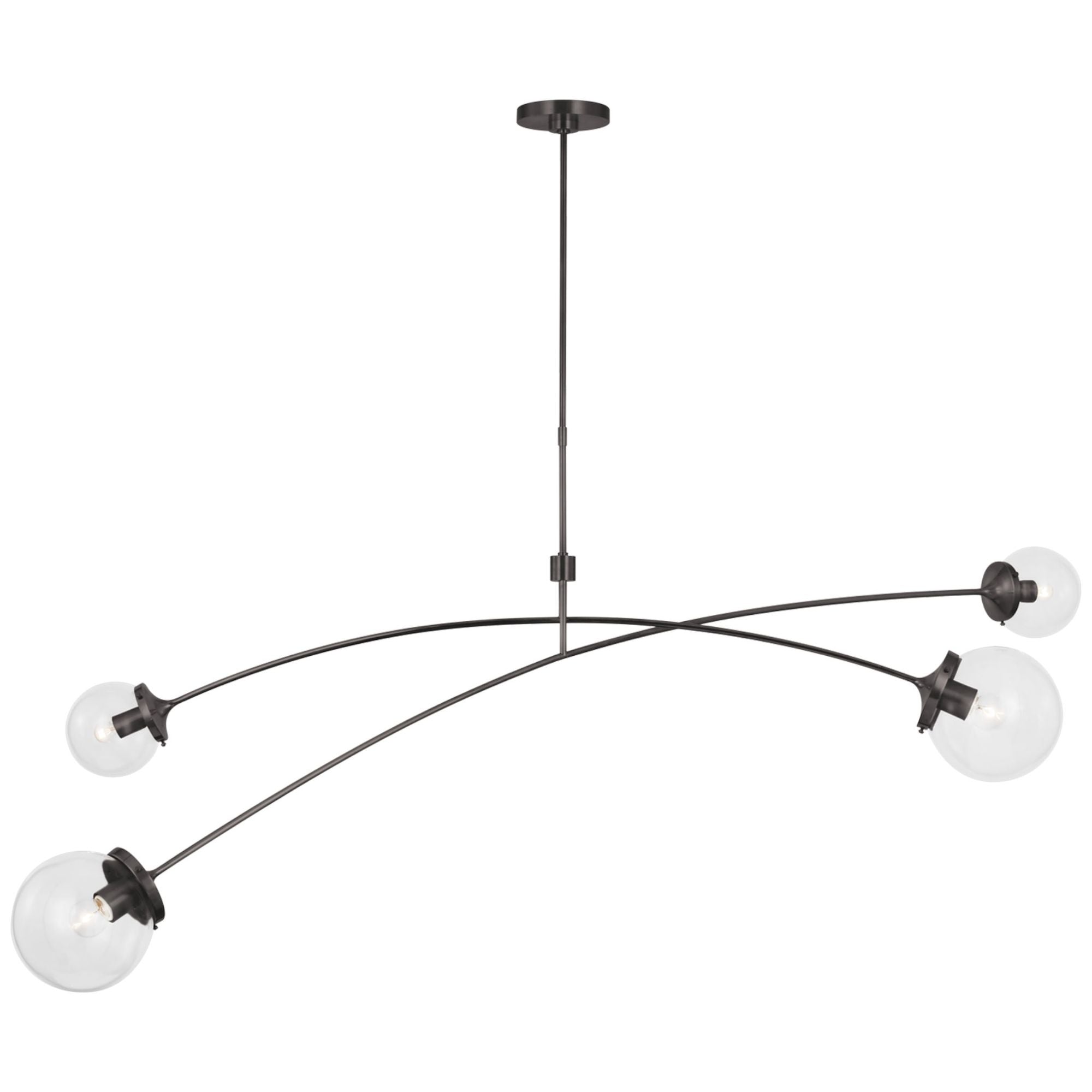 kate spade new york Prescott 62" Linear Chandelier in Bronze with Clear Glass Ceiling Light W62.25"