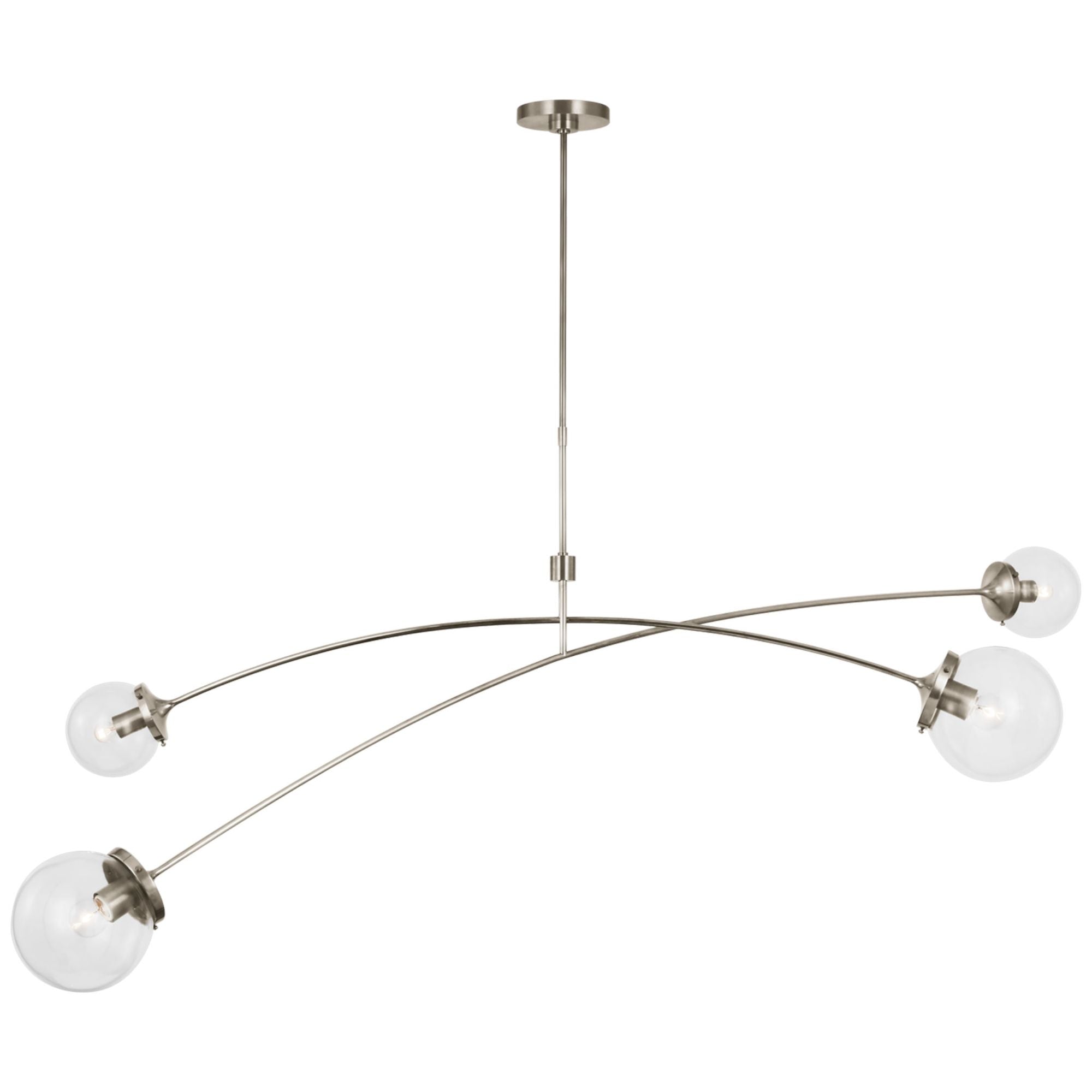kate spade new york Prescott 69" Linear Chandelier in Polished Nickel with Clear Glass