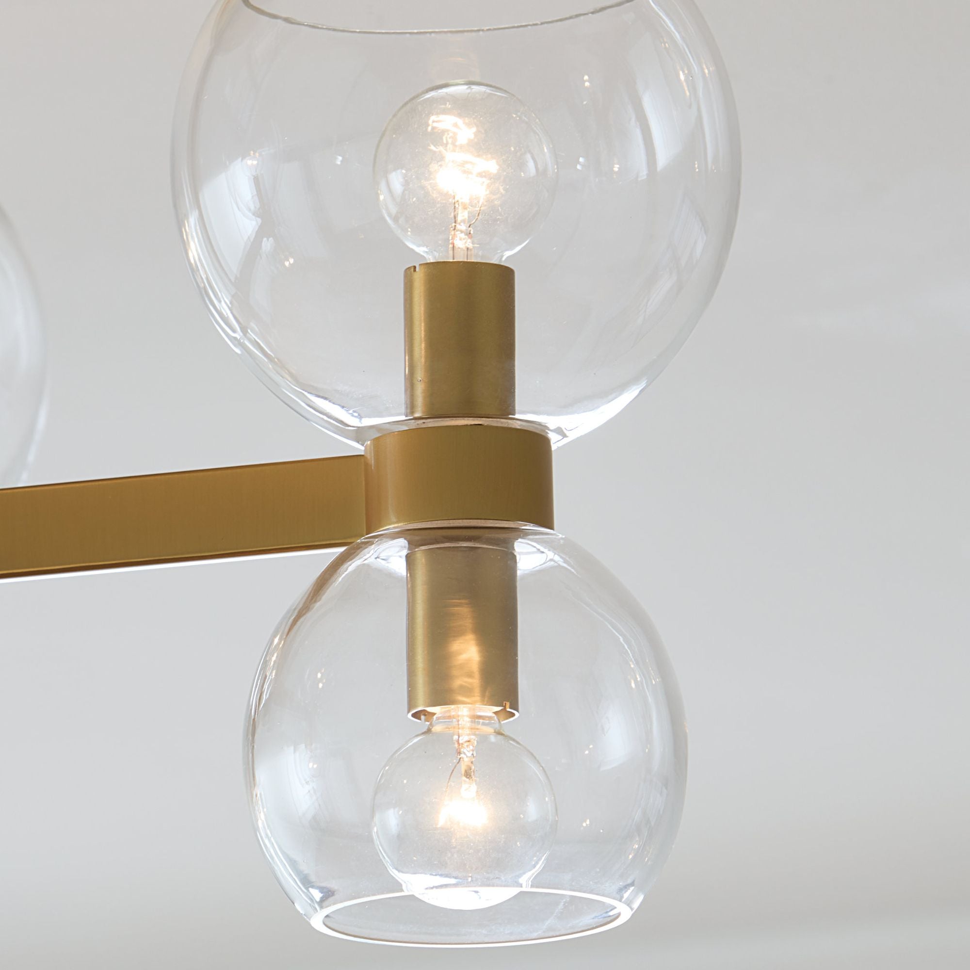 kate spade new york Londyn Semi Flush Mount in Burnished Brass with Clear Glass