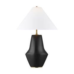 Generation Lighting KT1221COL1 Kelly Wearstler Contour 1 Light Portable Lamp in Coal / Aged Iron