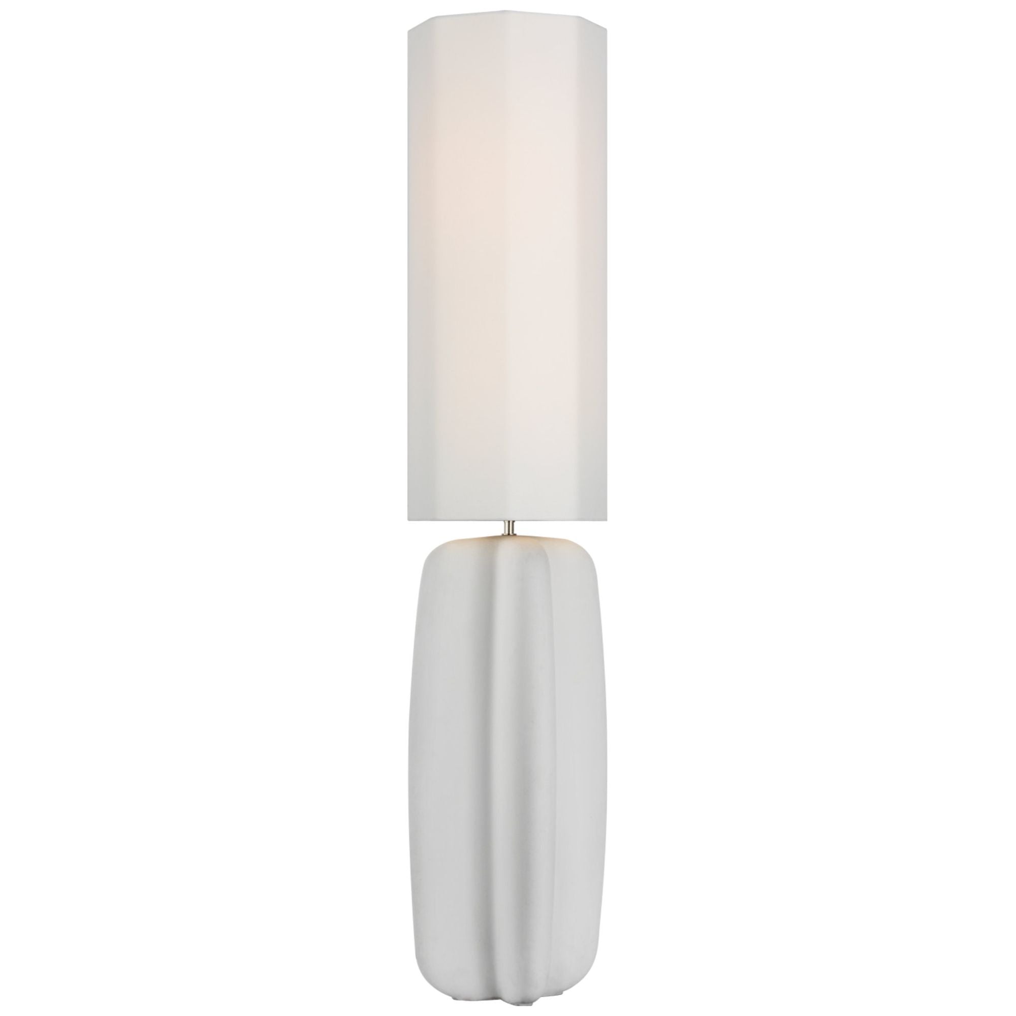 Kelly Wearstler Alessio Medium Floor Lamp in Plaster White with Linen Shade W14" x H60.75"