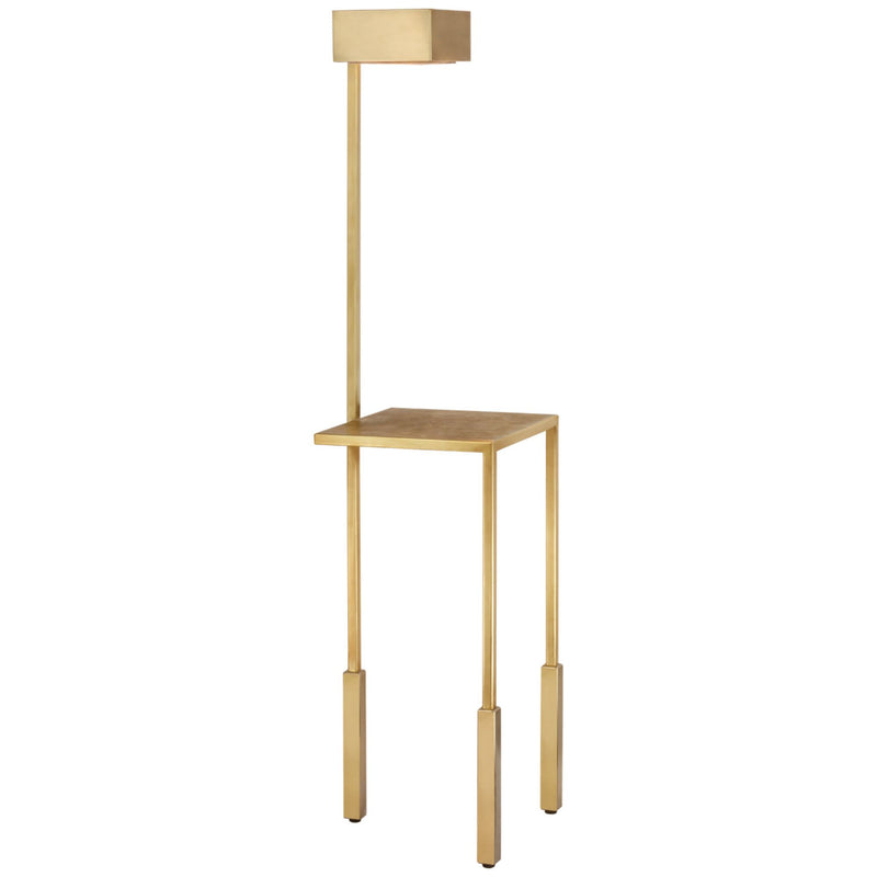 Kelly Wearstler Nimes Tray Table Floor Lamp in Antique-Burnished Brass