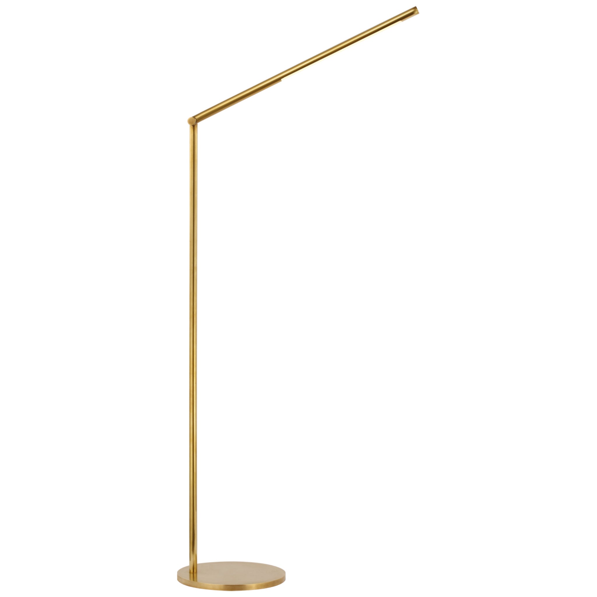 Kelly Wearstler Cona Large Articulating Floor Lamp in Antique-Burnished Brass W10" x H42.5" - 64.5"