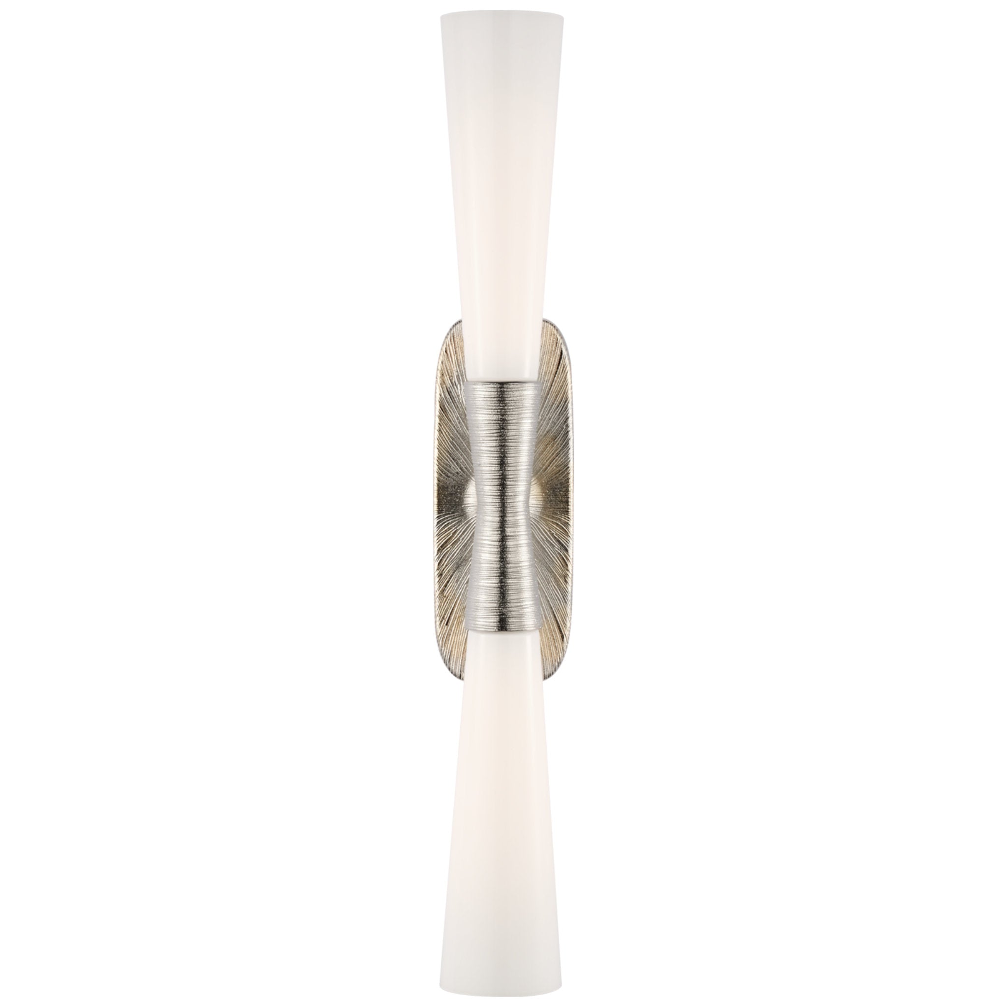 Kelly Wearstler Utopia 32" Double Bath Sconce in Polished Nickel with White Glass