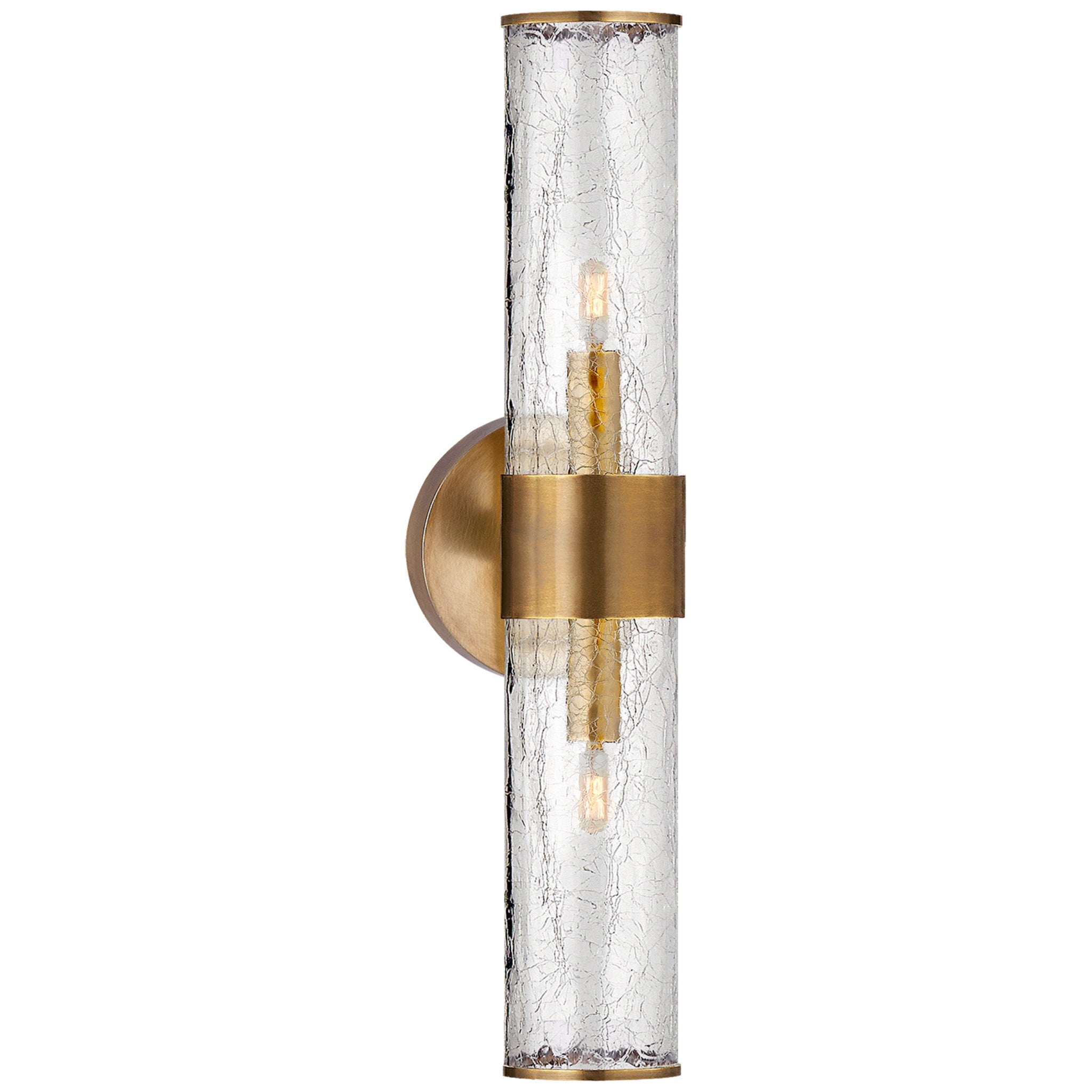 Kelly Wearstler Liaison Medium Sconce in Antique-Burnished Brass with Crackle Glass