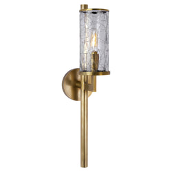 Kelly Wearstler Liaison Single Sconce in Antique-Burnished Brass with Crackle Glass
