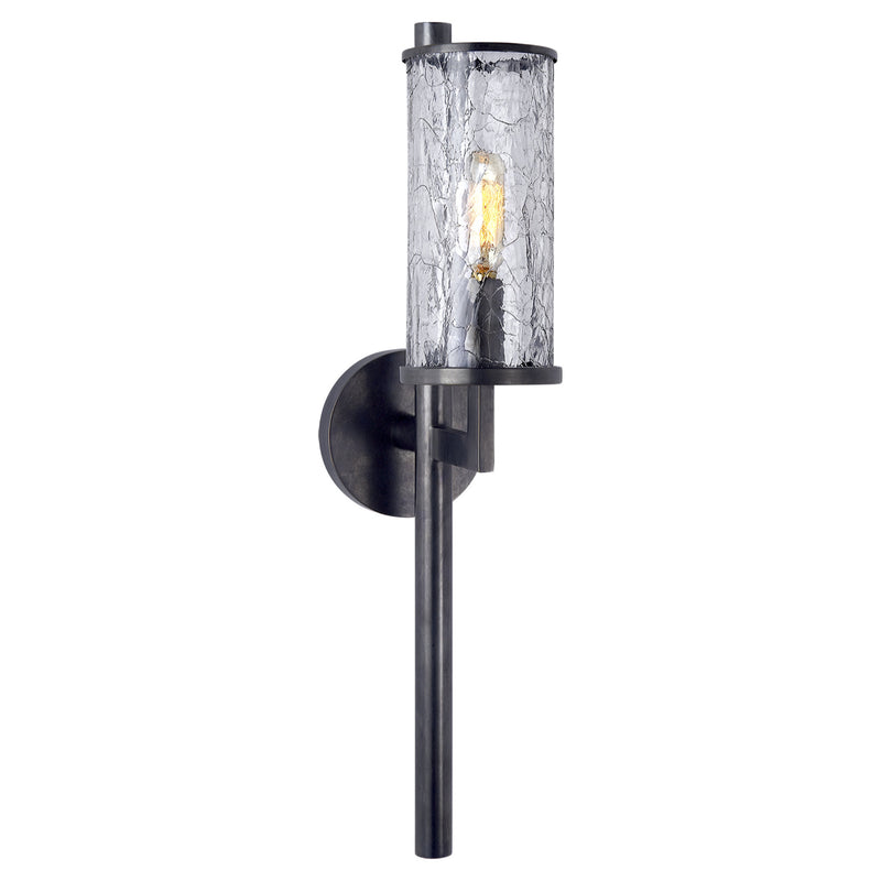 Kelly Wearstler Liaison Single Sconce in Bronze with Crackle Glass