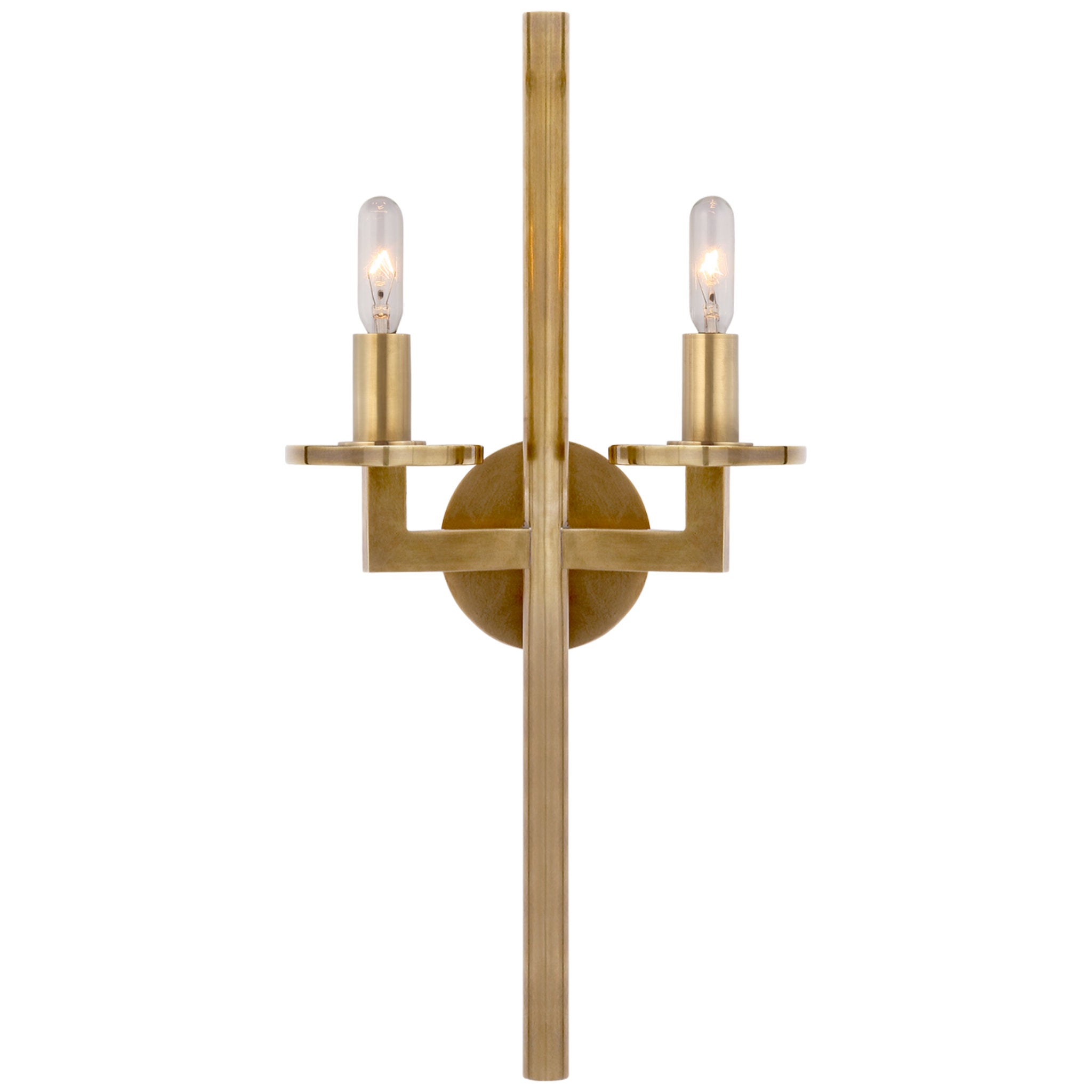 Kelly Wearstler Liaison Double Sconce in Antique-Burnished Brass