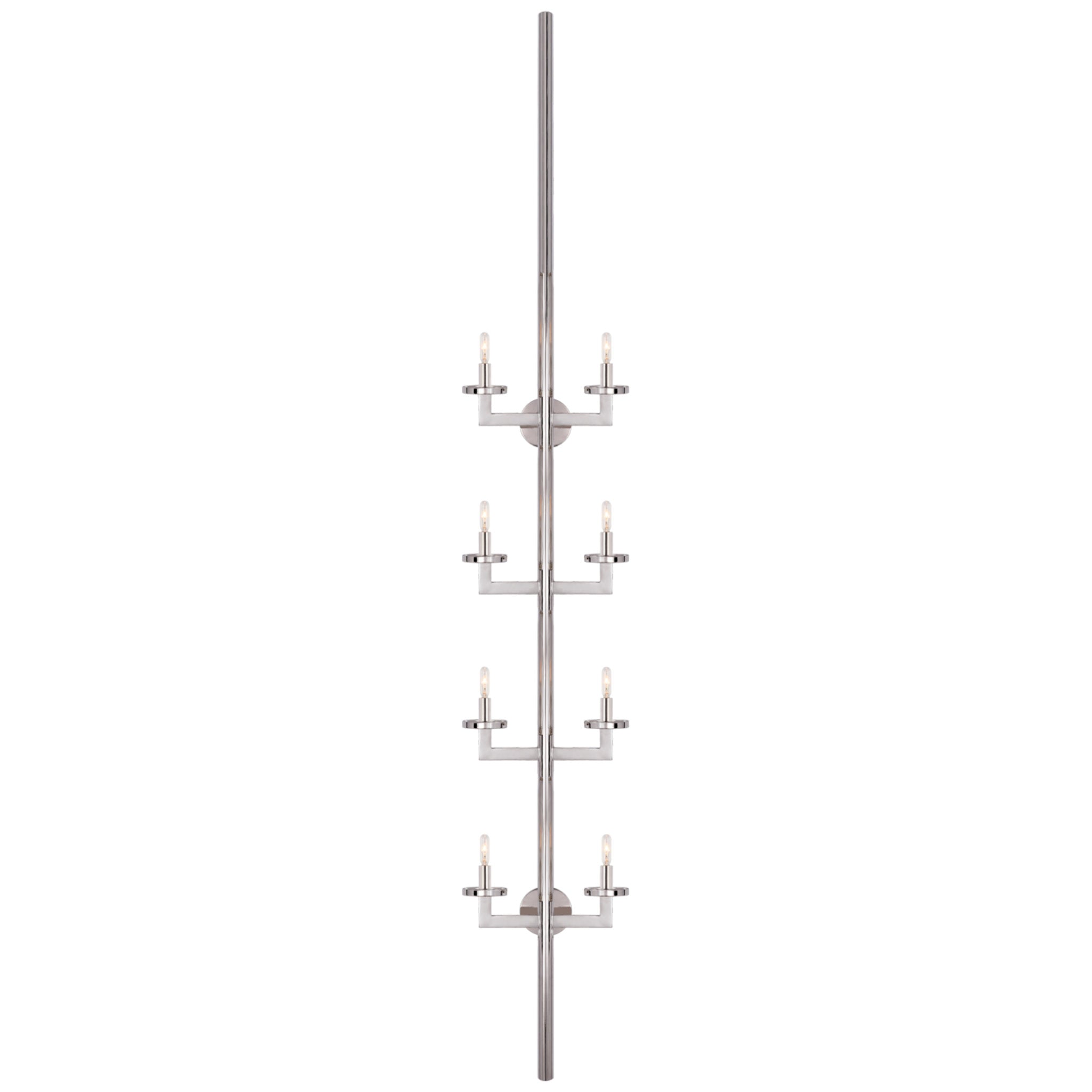 Kelly Wearstler Liaison Statement Sconce in Polished Nickel Wall Light W12.75" x H84.25"