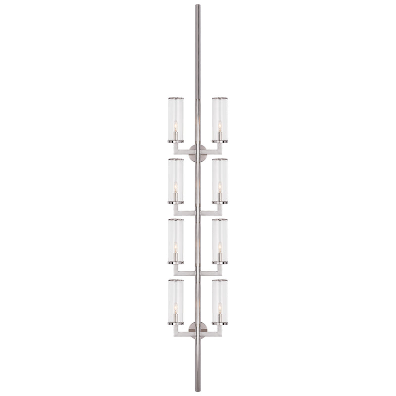 Kelly Wearstler Liaison Statement Sconce in Polished Nickel with Clear Glass