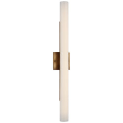 Kelly Wearstler Precision 28" Bath Light in Antique-Burnished Brass with White Glass
