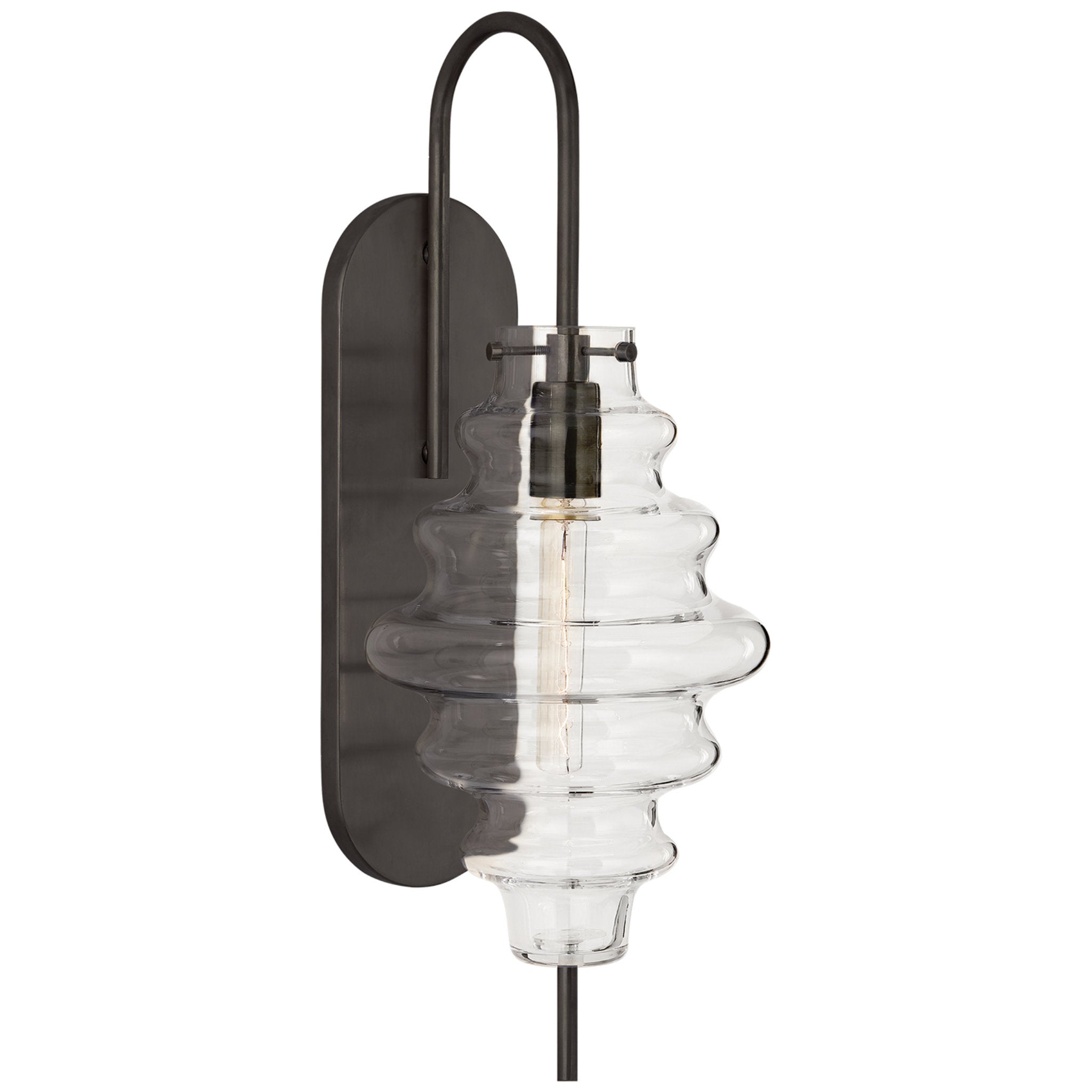 Kelly Wearstler Tableau Large Sconce in Bronze with Clear Glass