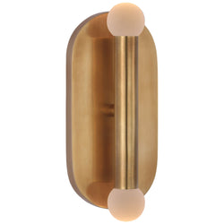 Kelly Wearstler Rousseau Medium Vanity Sconce in Antique-Burnished Brass with Etched Crystal Orb