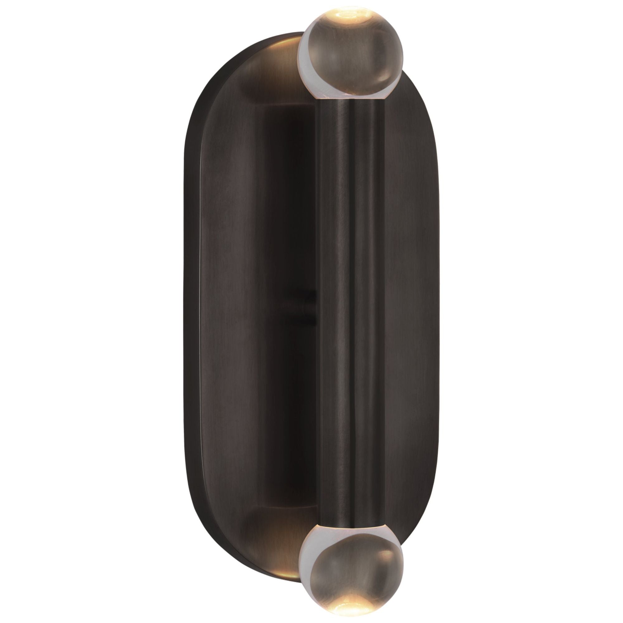 Kelly Wearstler Rousseau Medium Vanity Sconce in Bronze with Clear Glass Orb Wall Light W4.25" x H10.25"
