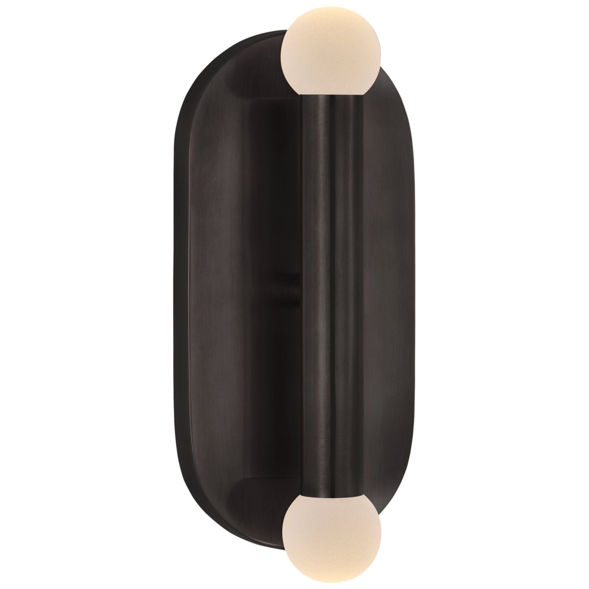 Kelly Wearstler Rousseau Medium Vanity Sconce in Bronze with Etched Crystal Orb Wall Light W4.25" x H10.25"