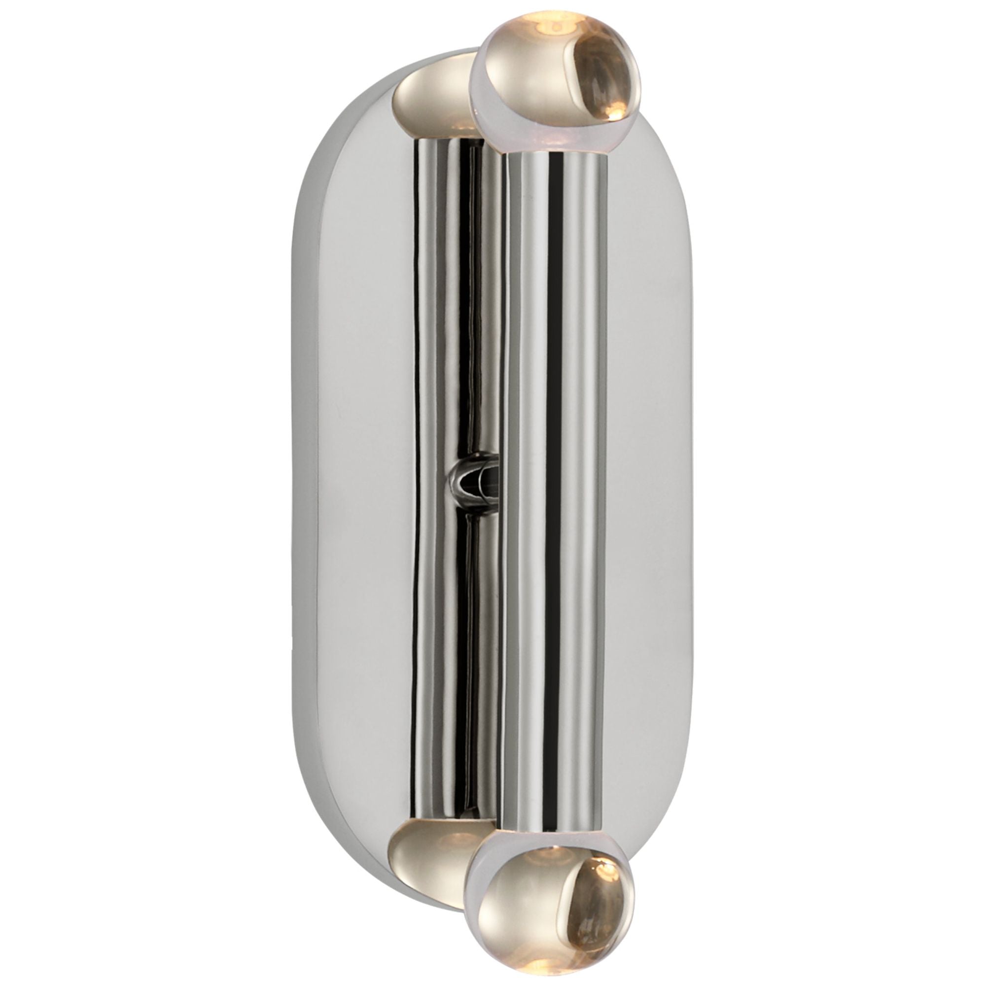Kelly Wearstler Rousseau Medium Vanity Sconce in Polished Nickel with Clear Glass Orb Wall Light W4.25" x H10.25"