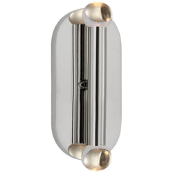 Kelly Wearstler Rousseau Medium Vanity Sconce in Polished Nickel with Clear Glass Orb