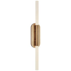 Kelly Wearstler Rousseau Large Vanity Sconce in Antique-Burnished Brass with Etched Crystal