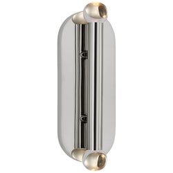 Kelly Wearstler Rousseau Large Vanity Sconce in Polished Nickel with Clear Glass Orb