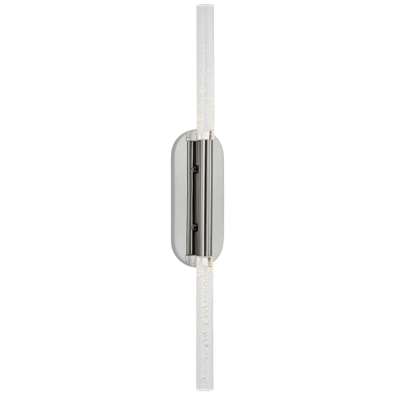 Kelly Wearstler Rousseau Large Vanity Sconce in Polished Nickel with Seeded Glass