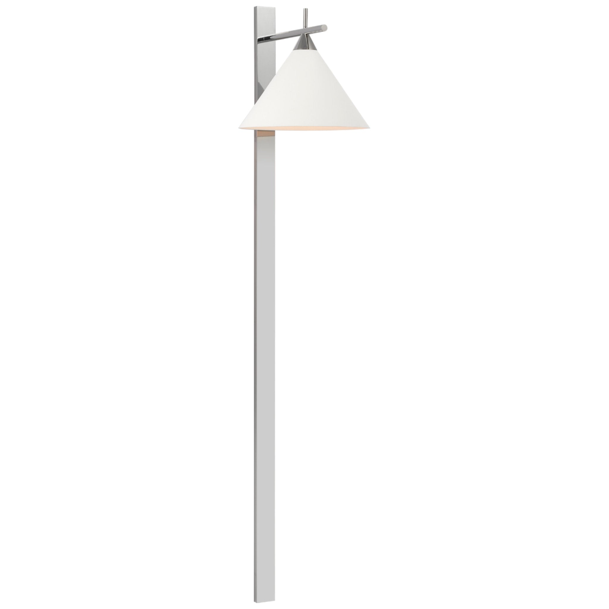 Kelly Wearstler Cleo 56" Statement Sconce in Polished Nickel with Matte White Shade