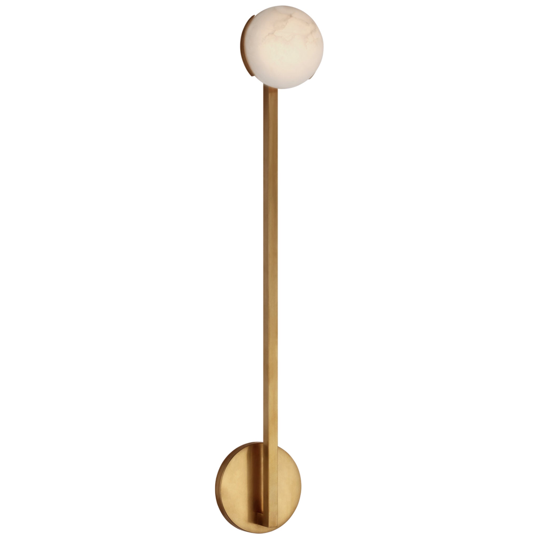 Kelly Wearstler Pedra 26" Single Sconce in Antique-Burnished Brass with Alabaster Wall Light W4.5" x H26"