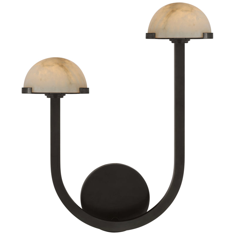 Kelly Wearstler Pedra 15" Asymetrical Left Sconce in Bronze with Alabaster