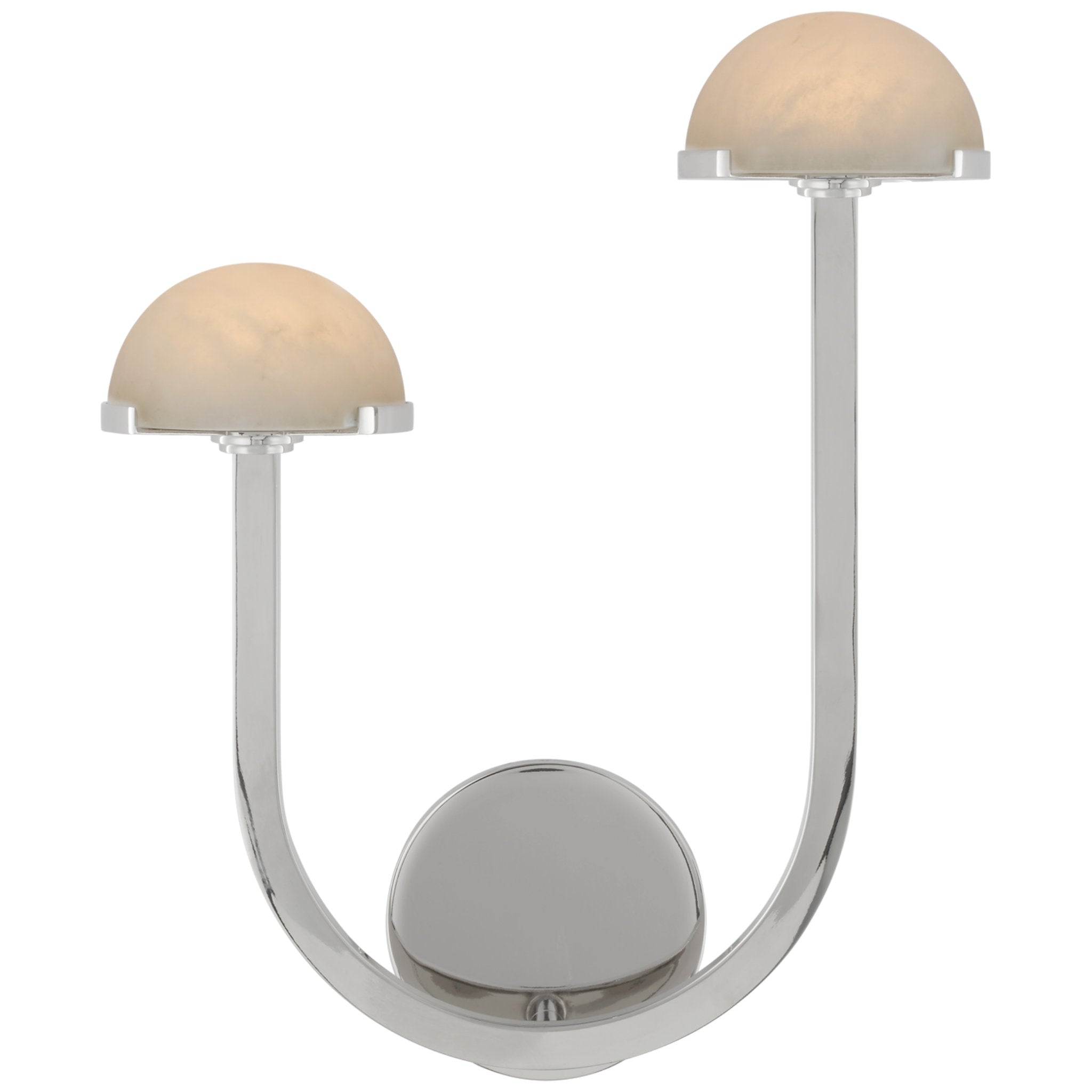 Kelly Wearstler Pedra 15" Asymmetrical Left Sconce in Polished Nickel with Alabaster Wall Light W12.25" x H15"