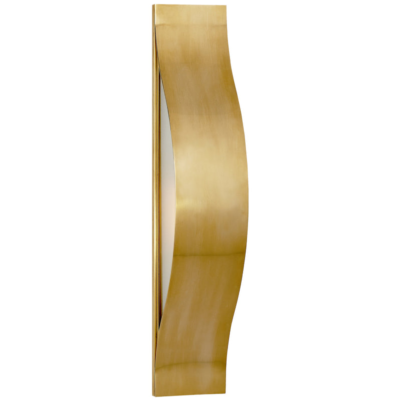 Kelly Wearstler Avant Medium Linear Sconce in Antique-Burnished Brass with Frosted Glass
