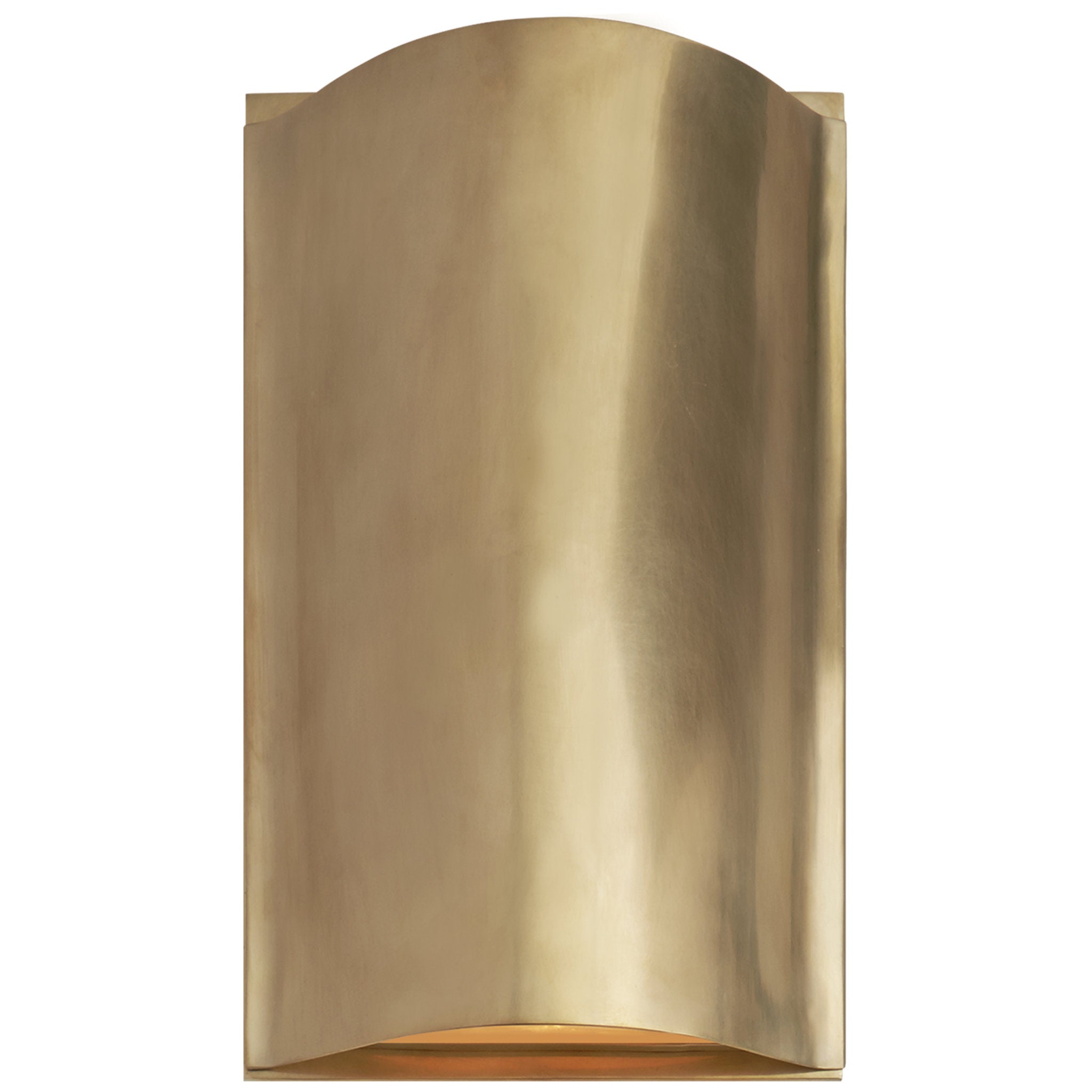 Kelly Wearstler Avant Small Curve Sconce in Antique-Burnished Brass with Frosted Glass