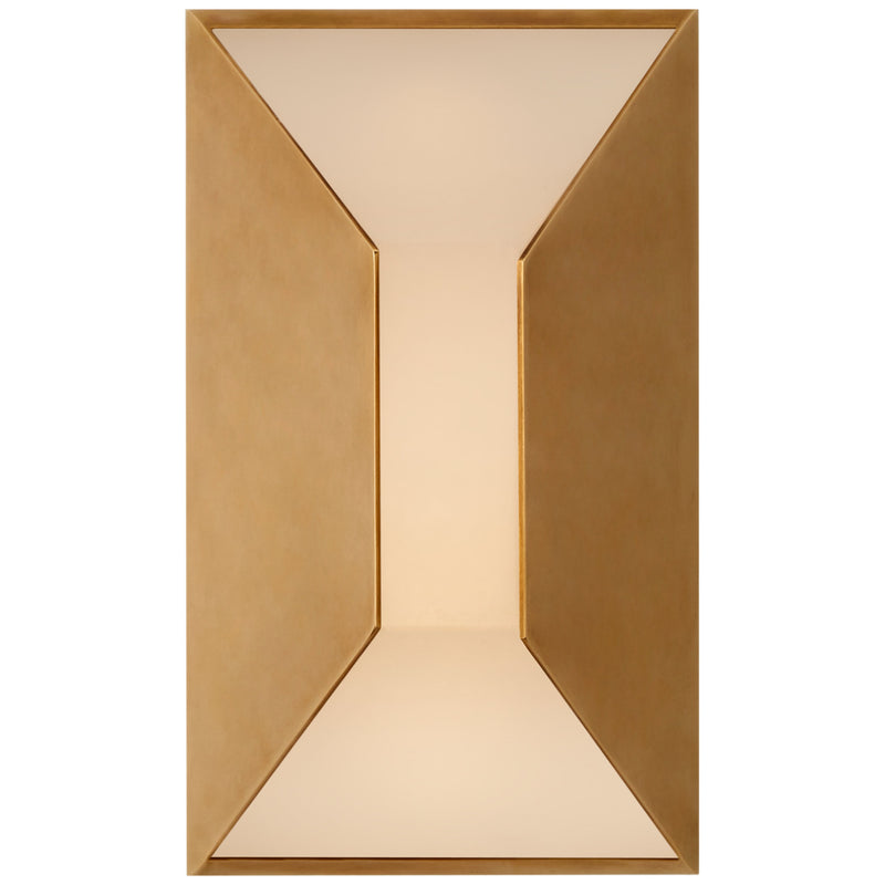 Kelly Wearstler Stretto 8" Sconce in Antique-Burnished Brass with Frosted Glass
