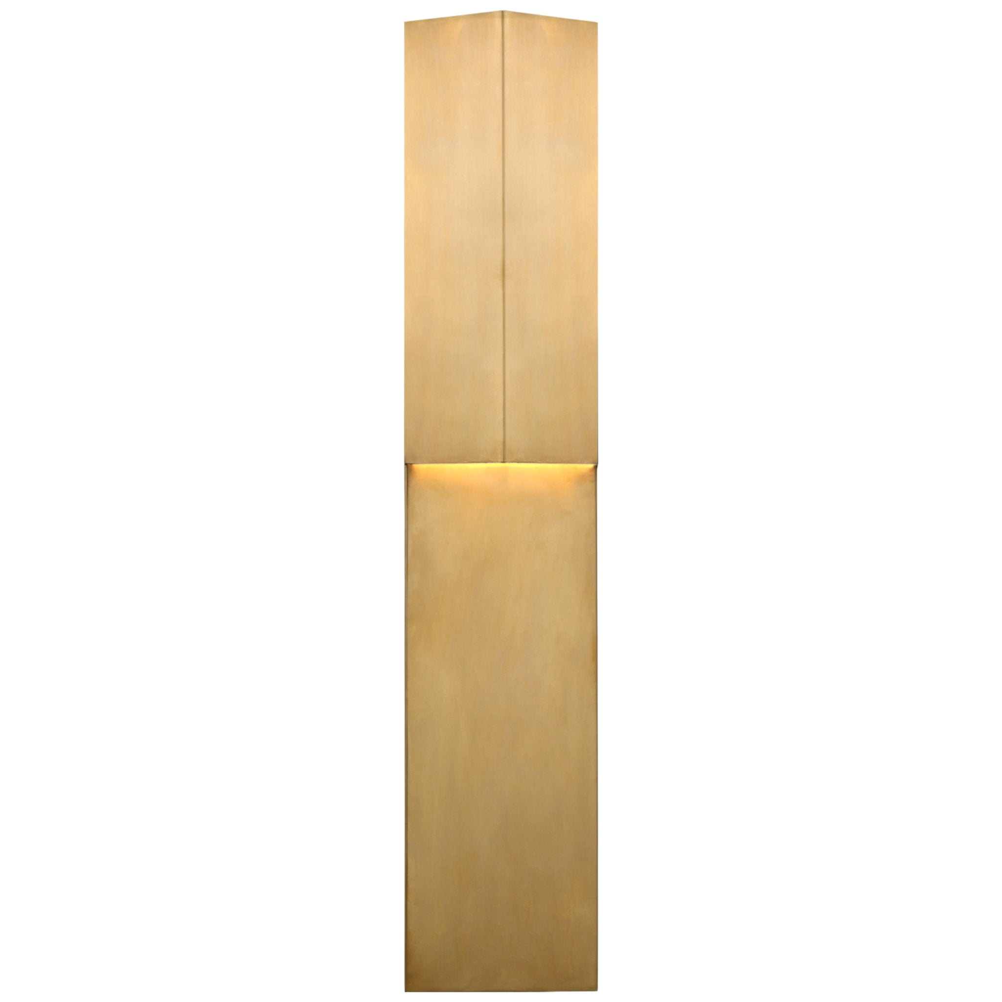 Kelly Wearstler Rega 24" Folded Sconce in Antique-Burnished Brass Outdoor Lighting W5.25" x H24"
