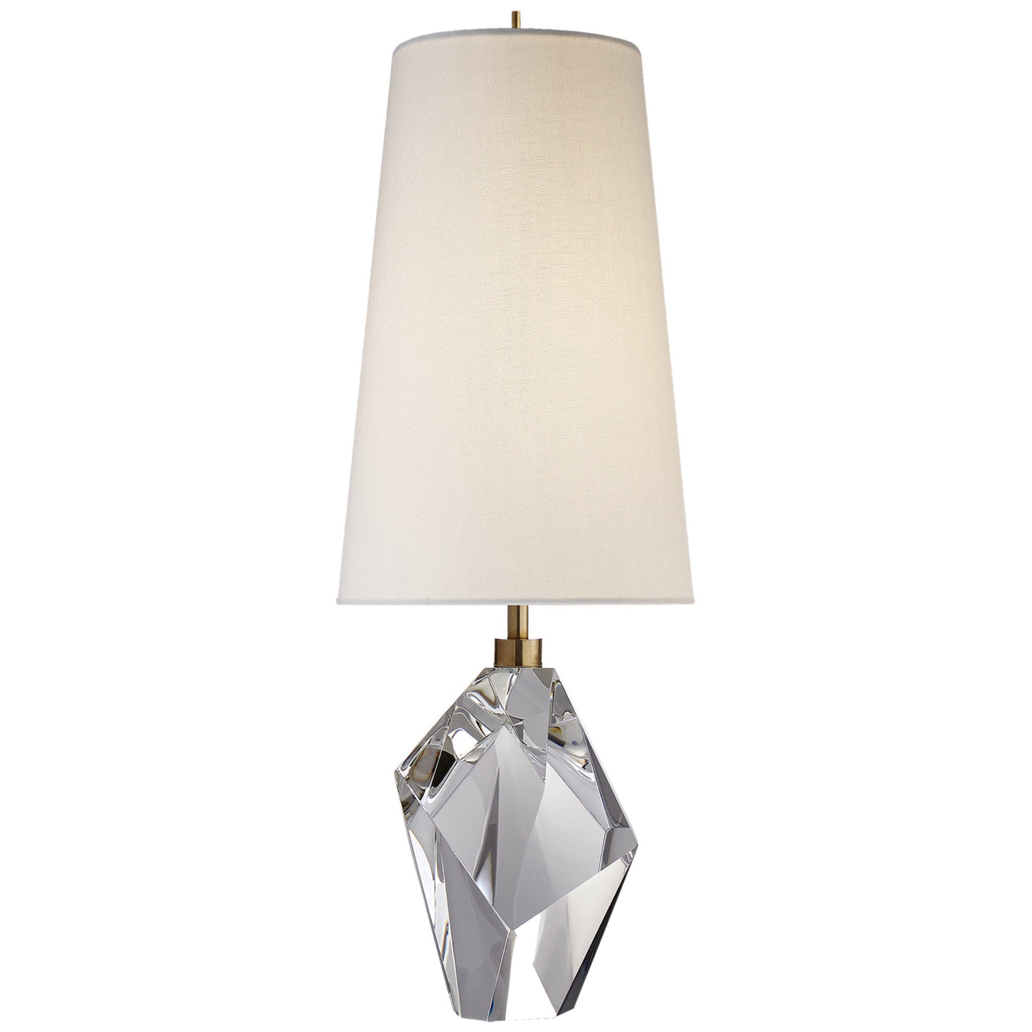 Kelly Wearstler Halcyon Accent Table Lamp in Crystal with Linen Shade