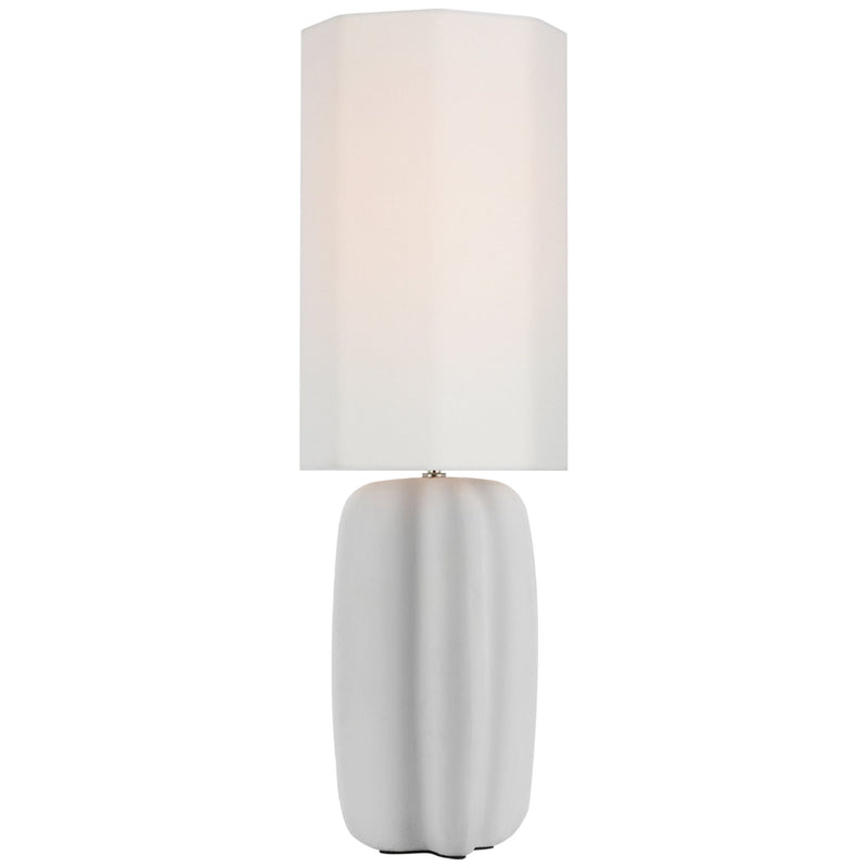 Kelly Wearstler Alessio Large Table Lamp in Plaster White with Linen Shade