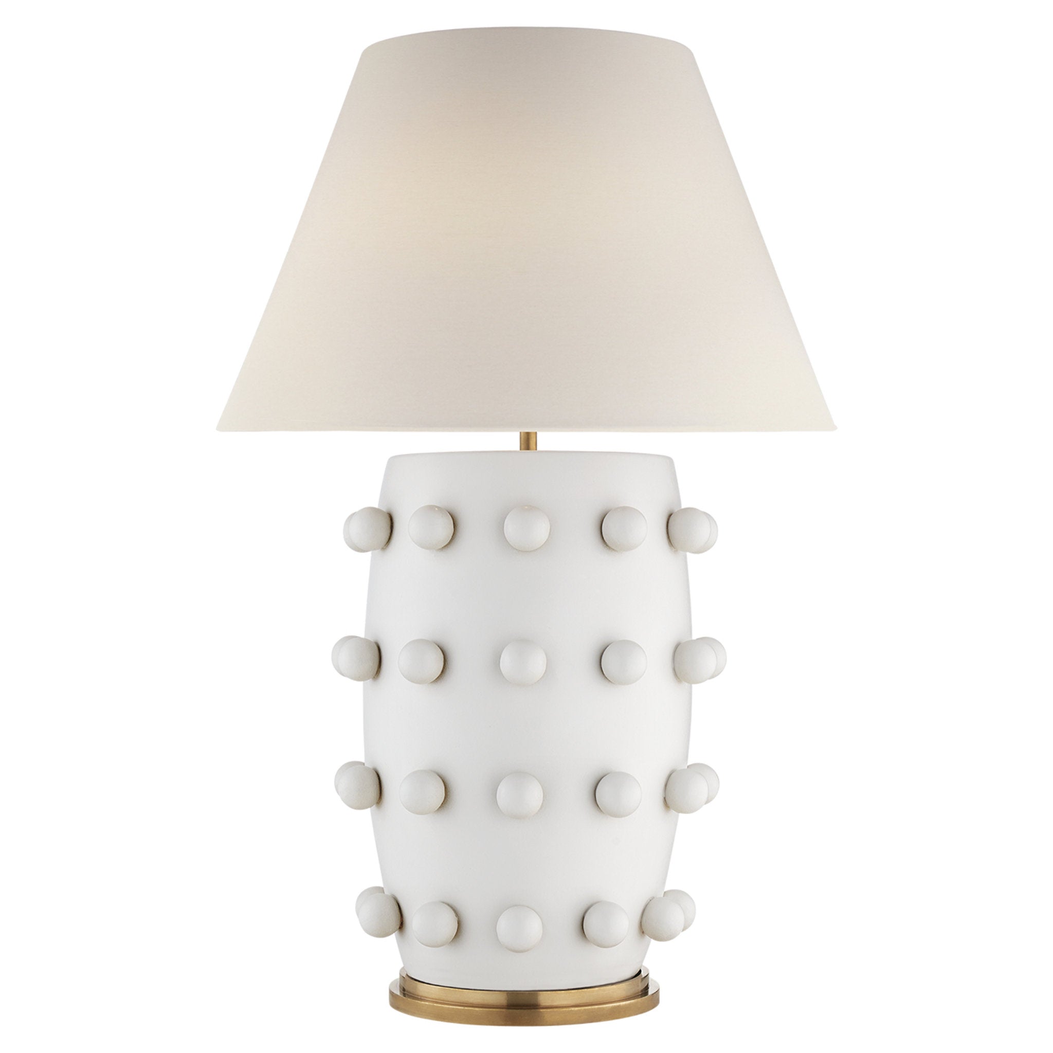 Kelly Wearstler Linden Table Lamp in Plaster White with Linen Shade W23" x H34.25"