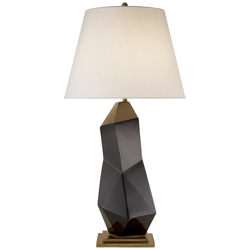 Kelly Wearstler Bayliss Table Lamp in Black with Linen Shade