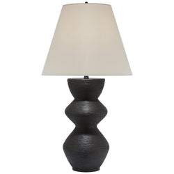 Kelly Wearstler Utopia Table Lamp in Aged Iron with Linen Shade