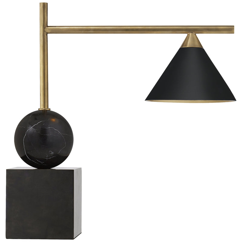 Kelly Wearstler Cleo Desk Lamp in Bronze and Antique-Burnished Brass with Black Shade