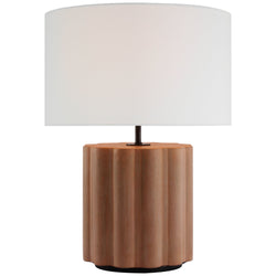 Kelly Wearstler Scioto Medium Table Lamp in Terracotta Stained Concrete with Linen Shade