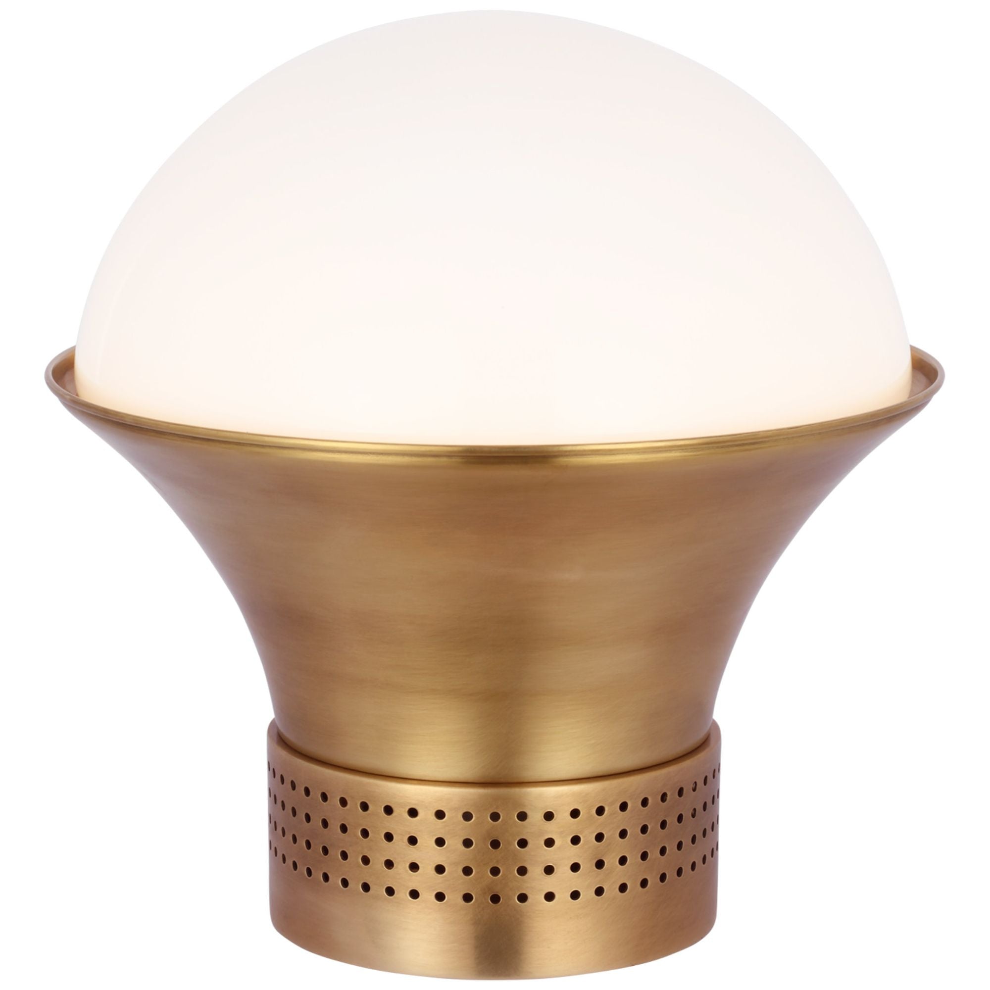 Kelly Wearstler Precision Medium Table Lantern in Antique-Burnished Brass with White Glass