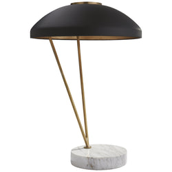 Kelly Wearstler Coquette Table Lamp in Antique-Burnished Brass and White Marble with Black