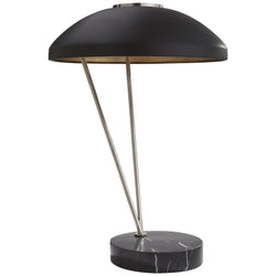 Kelly Wearstler Coquette Table Lamp in Polished Nickel and Black Marble with Black