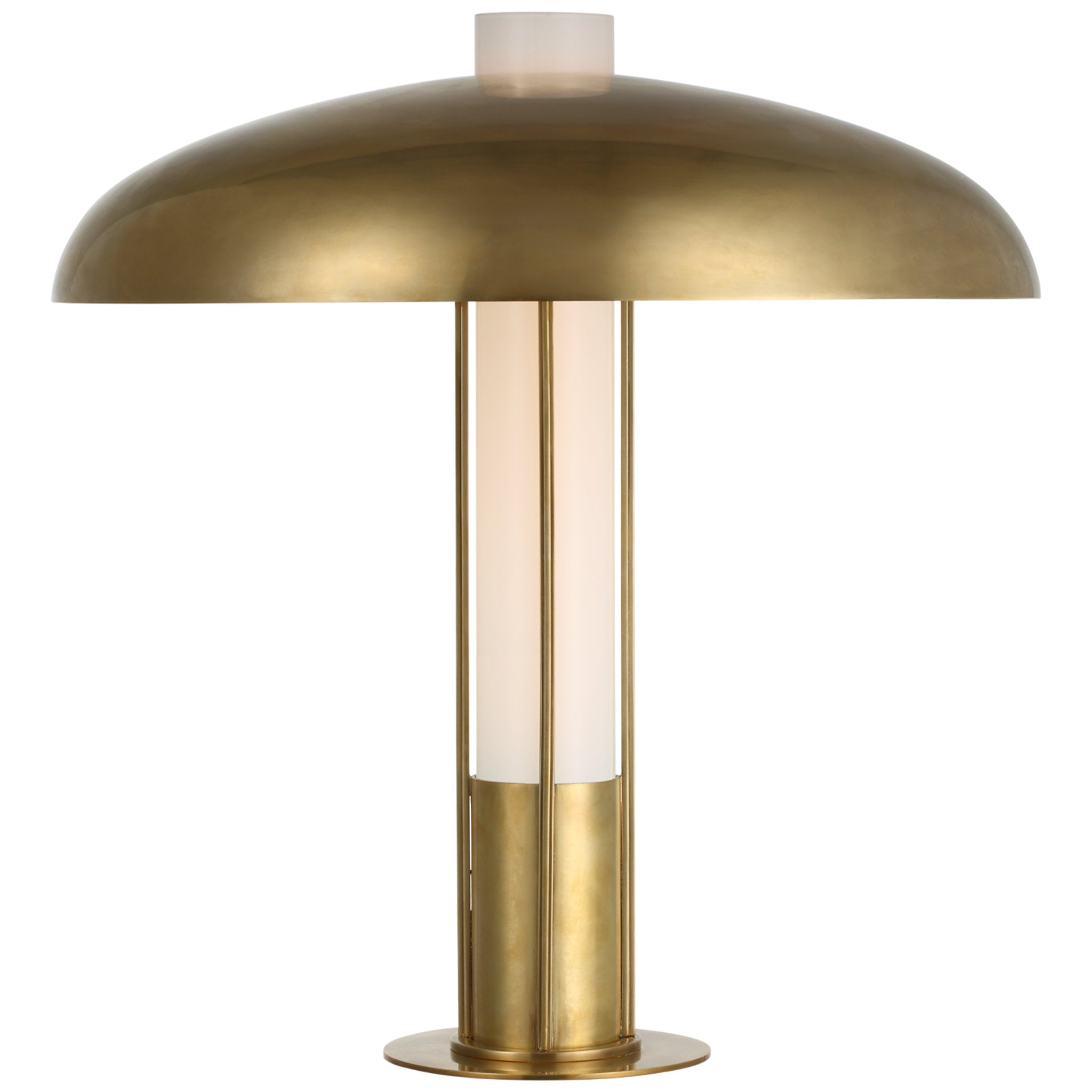 Kelly Wearstler Troye Medium Table Lamp in Antique-Burnished Brass with Antique-Burnished Brass Shade W18" x H19"