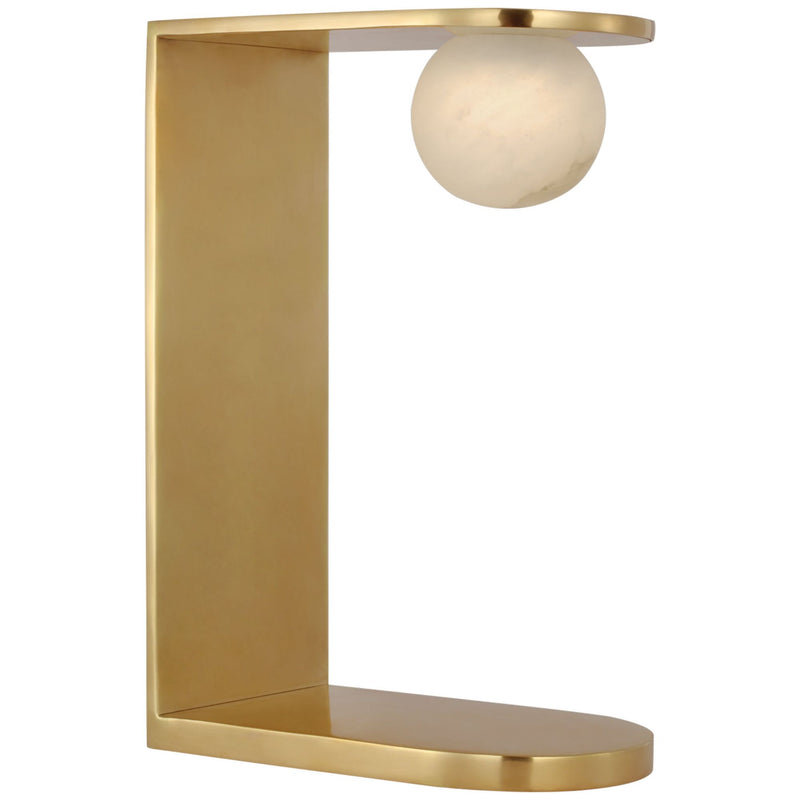 Kelly Wearstler Pertica Small Desk Lamp in Mirrored Antique Brass with Alabaster