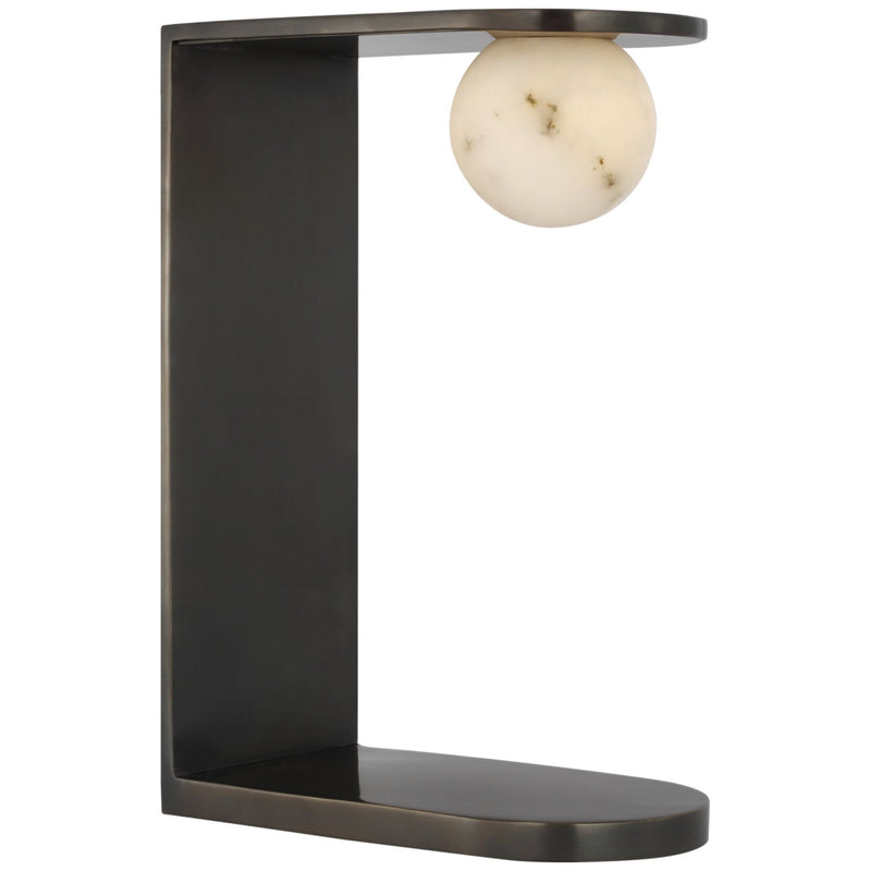 Kelly Wearstler Pertica Small Desk Lamp in Mirrored Bronze with Alabaster